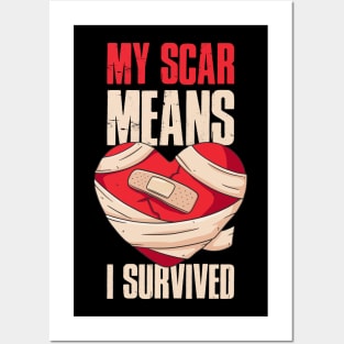 My Scar Funny Heart Disease Awareness Gift Posters and Art